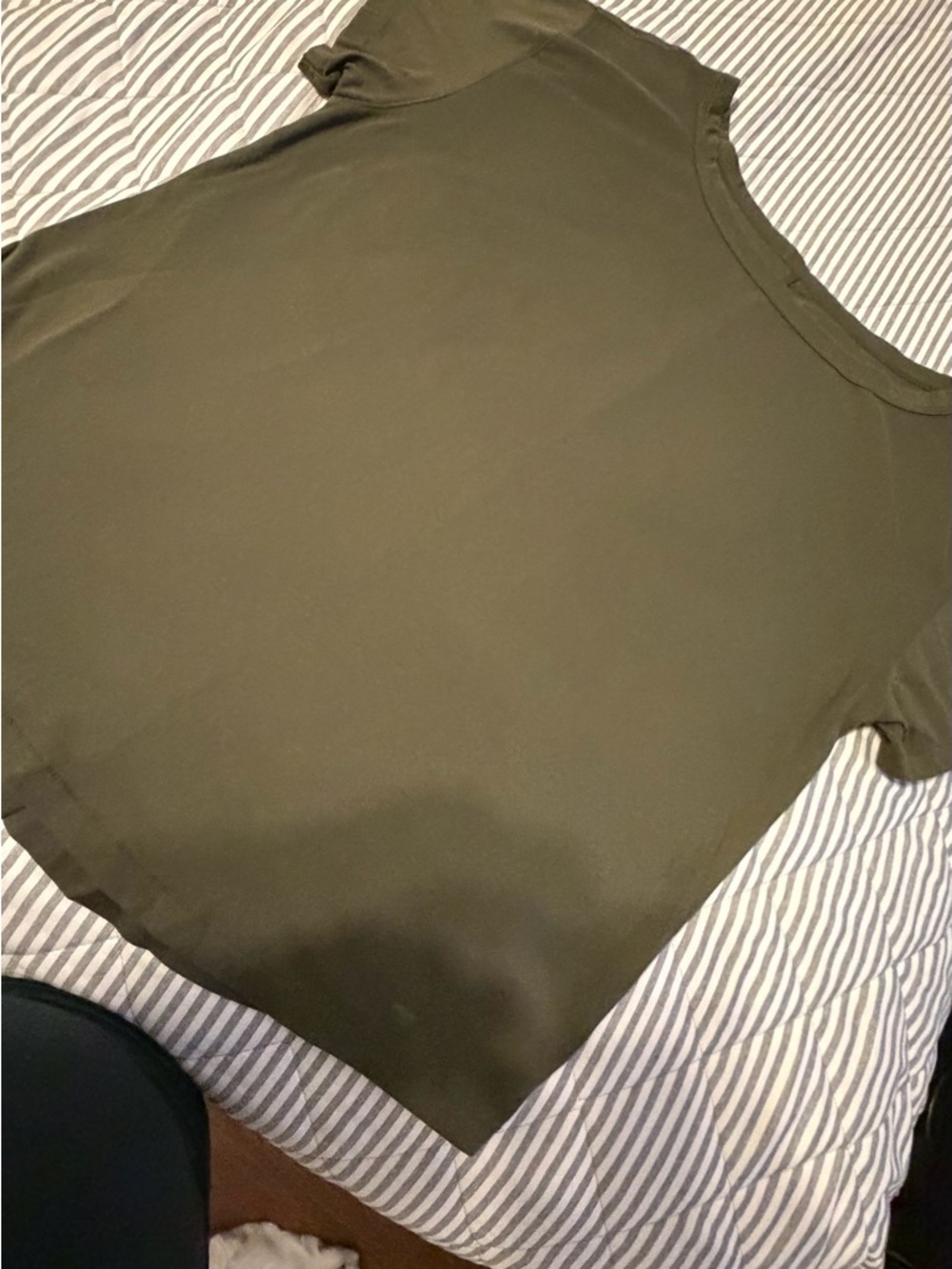 Fabletics Olive Green Short Sleeve Crew Neck Tee